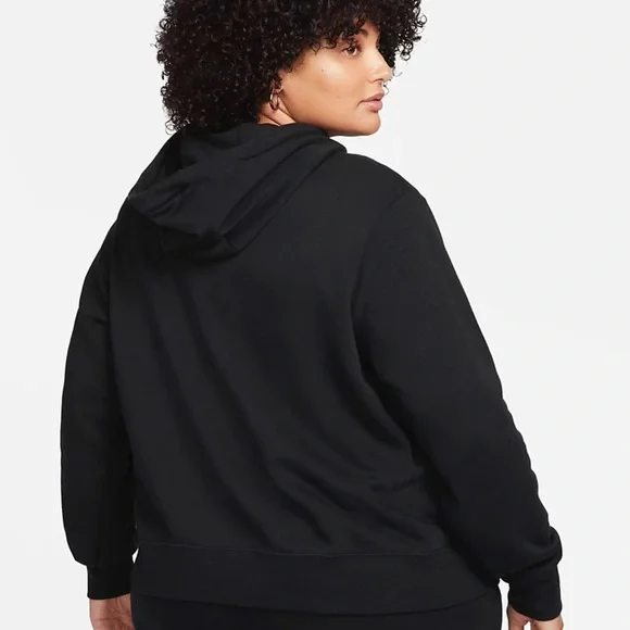 Nike Women's Club Fleece Black Hoodie - Picture 2 of 4